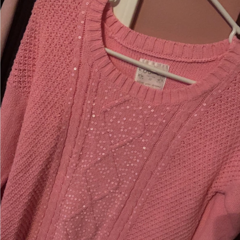 Pink knitted sweater from justice with pink sparkles (no longer in stores)